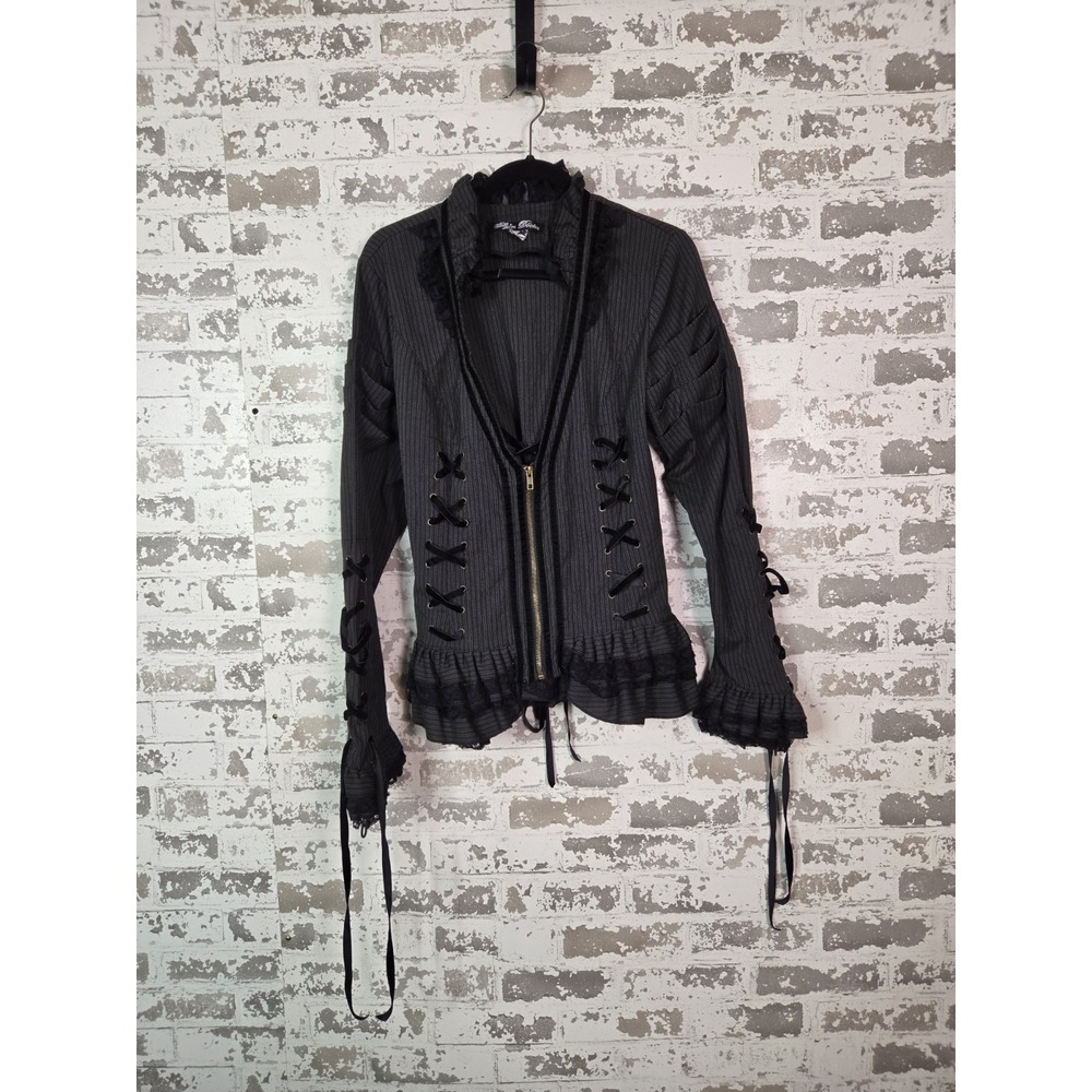 Spin Doctor Florence Pinstripe Corset Jacket XL Gothic Grunge Emo